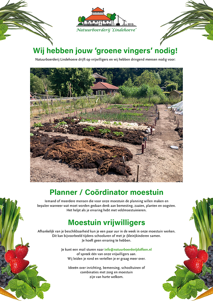 Moestuin vrijwilligers gezocht